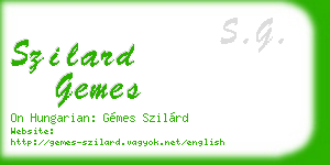 szilard gemes business card